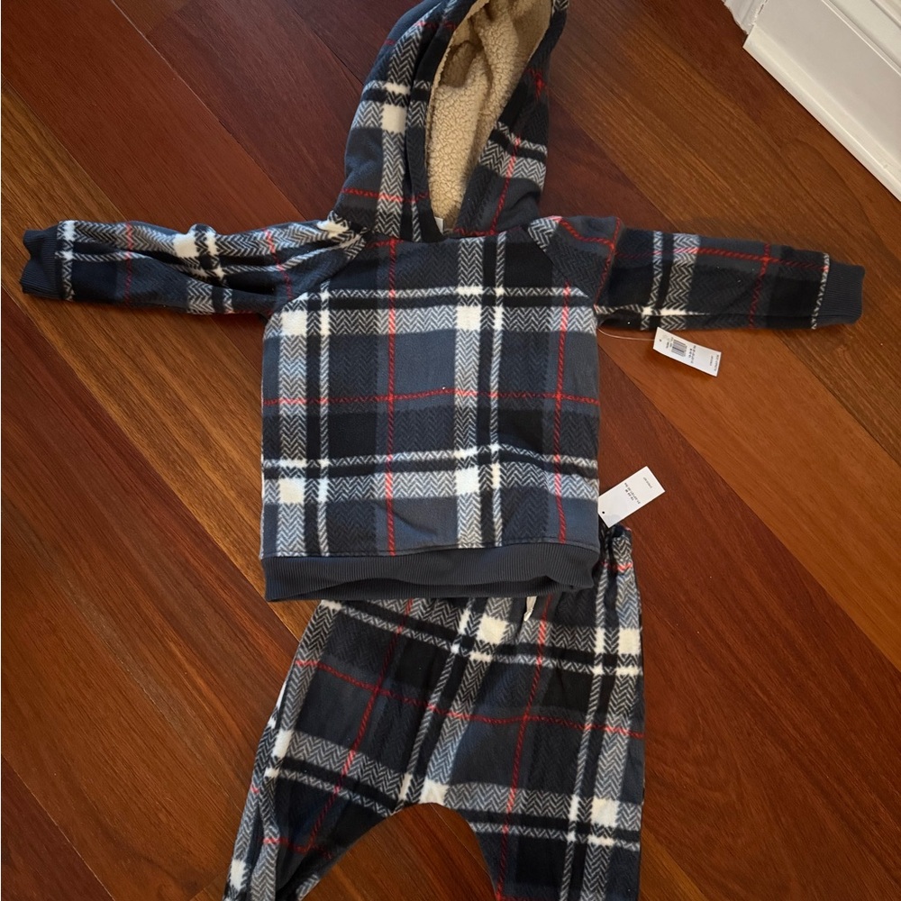 Plaid Hooded Kids Outfit